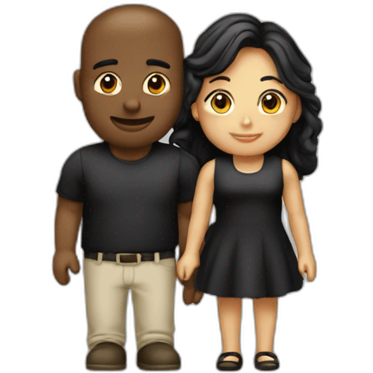 Couple homme blanc et femme noire emoji