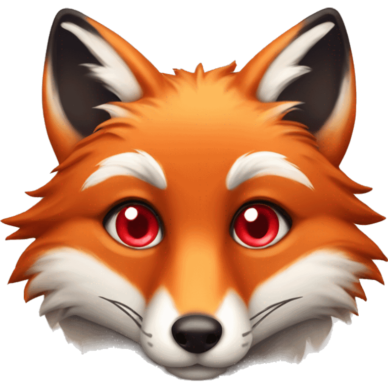 lush red fox face with hearts as eyes emoji