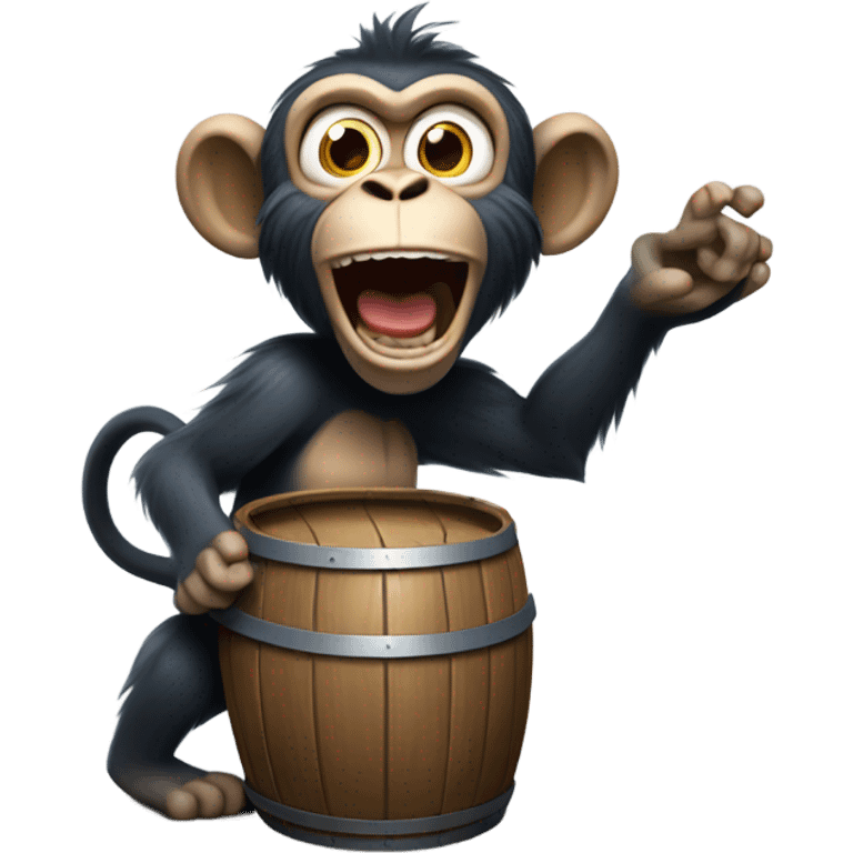 giant monkey holding a screaming barrel over its head emoji