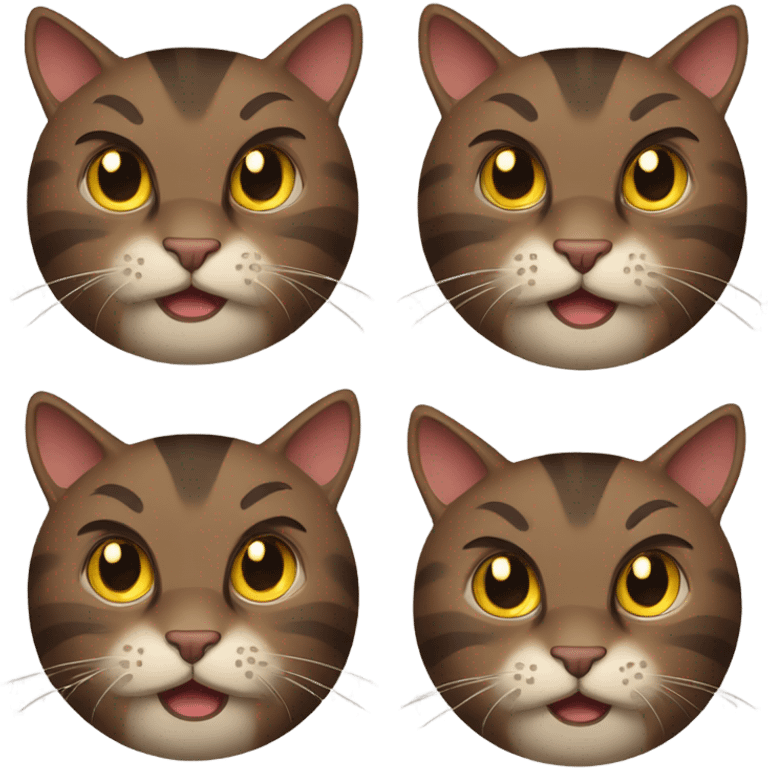 Angry dark brown tabby cat emoji