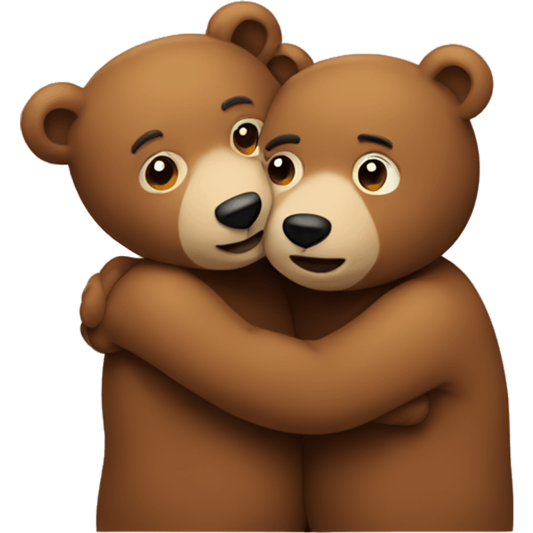 Two bears hugging  emoji