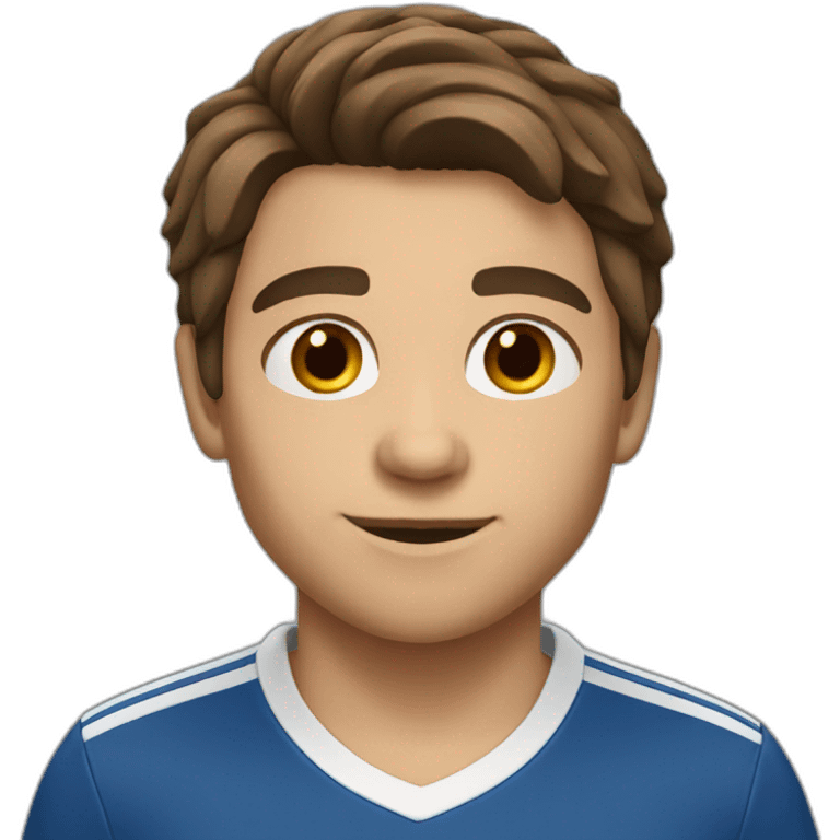 Young soccer Coach with brown hair and brown eyes emoji