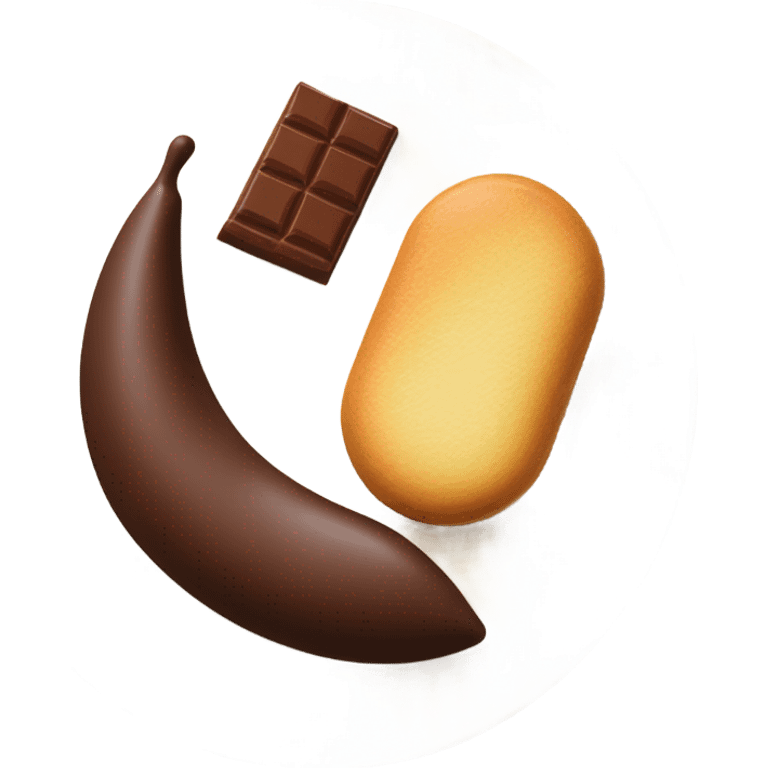 a chocolate quenelle and a larger vanilla quenelle on a plateemoji emoji