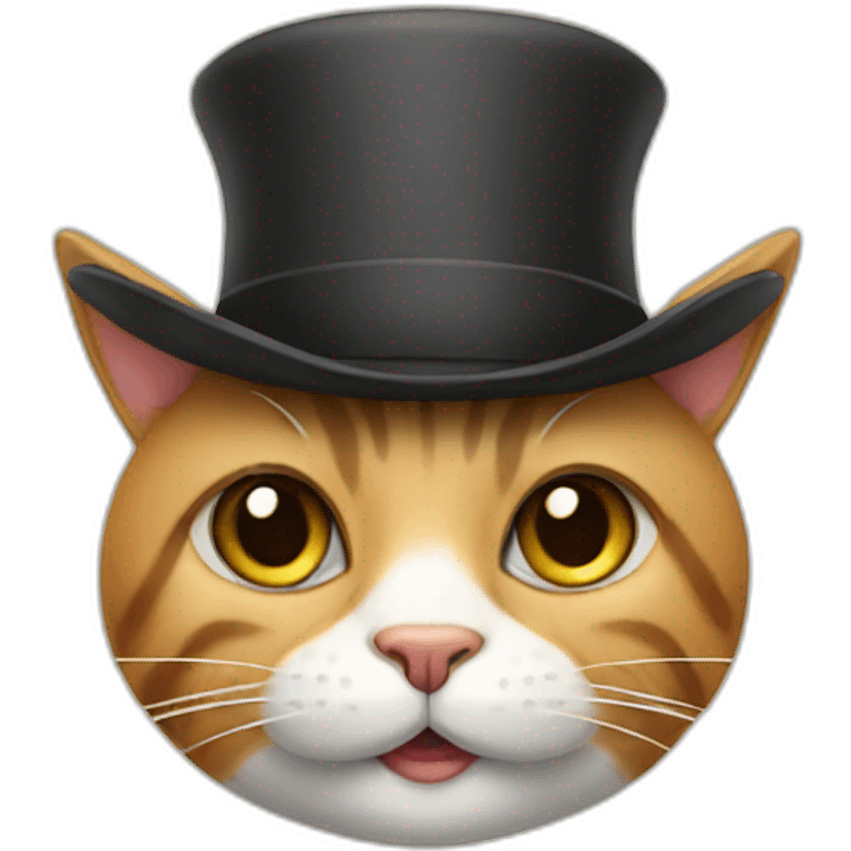 Cat with moustache and a hat emoji