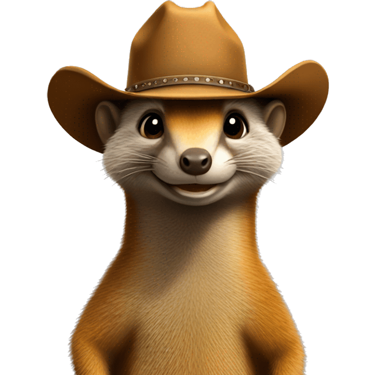 Mongoose wearing a cowboy hat emoji