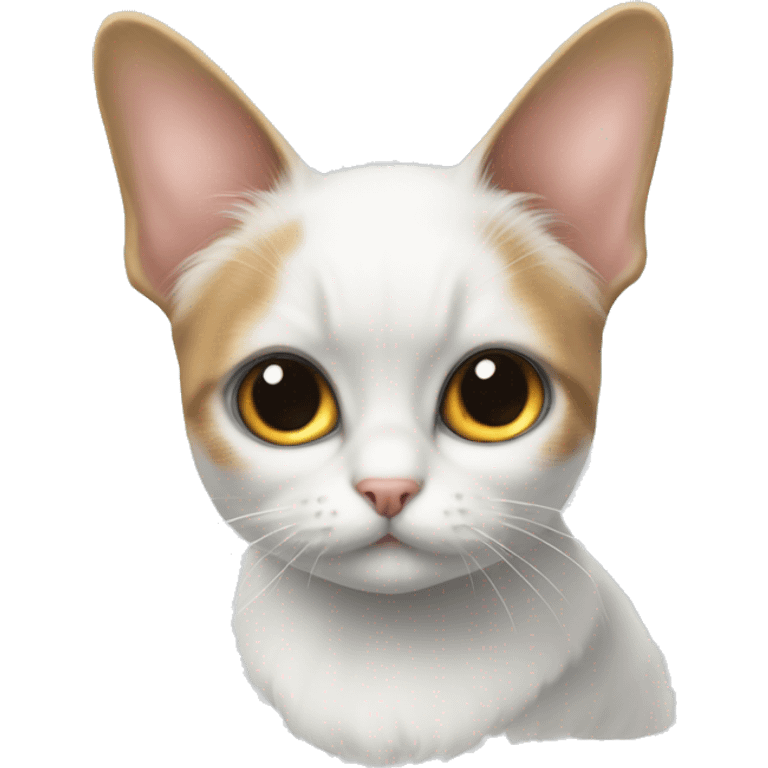 Chat blanc avec noeud papillon emoji