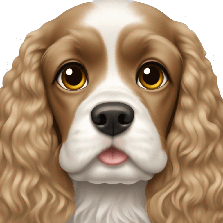 White cocker spaniel with brunette white girl emoji