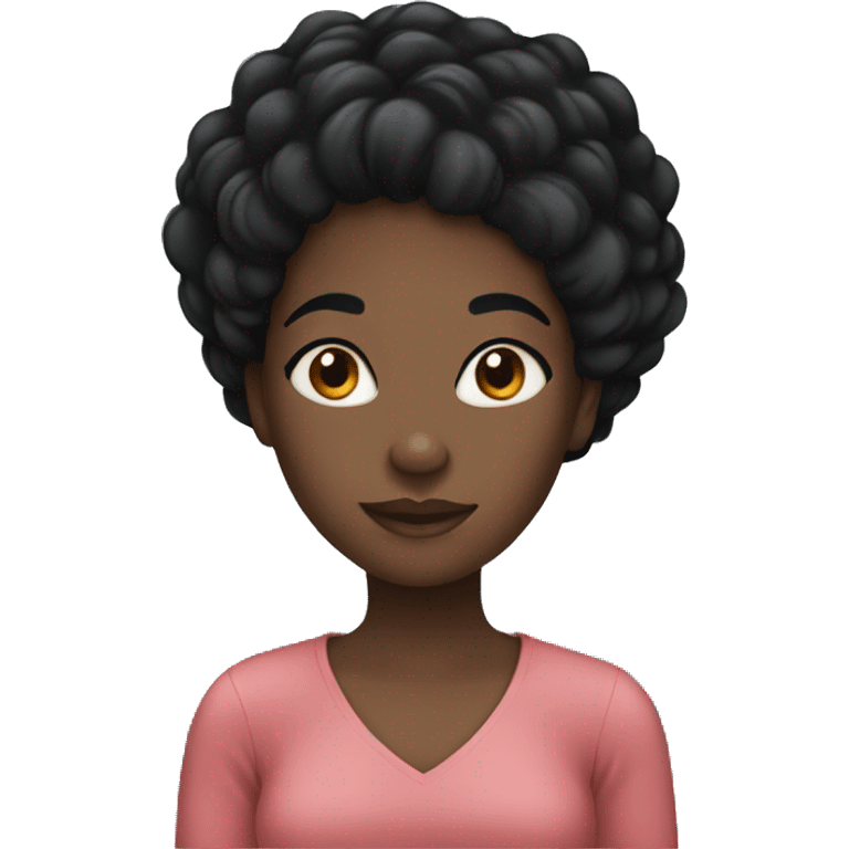 Black girl with black hair emoji