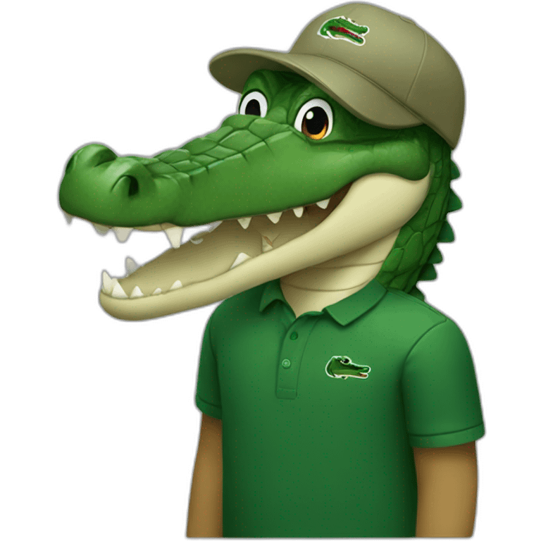 Crocodile with black Lacoste tshirt emoji