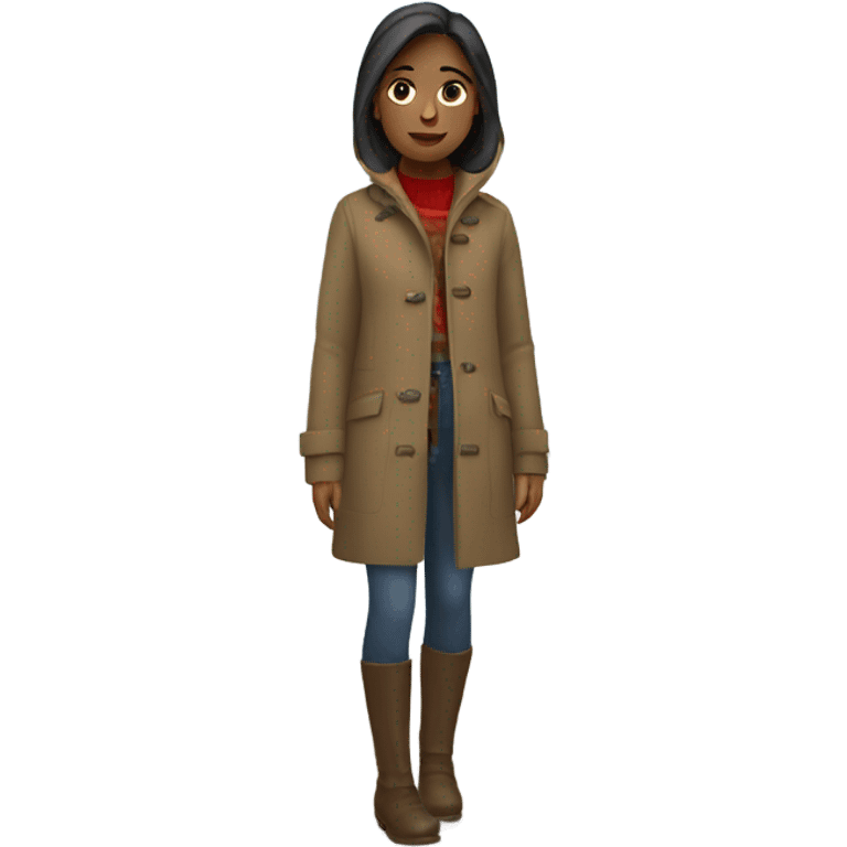 girl in coat outdoors emoji