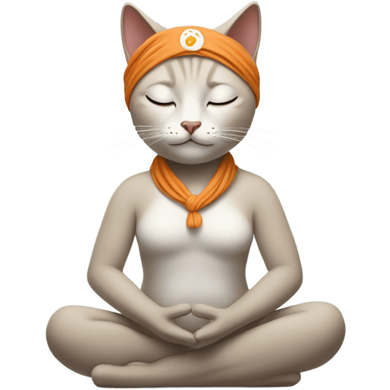 cat head yoga teacher emoji