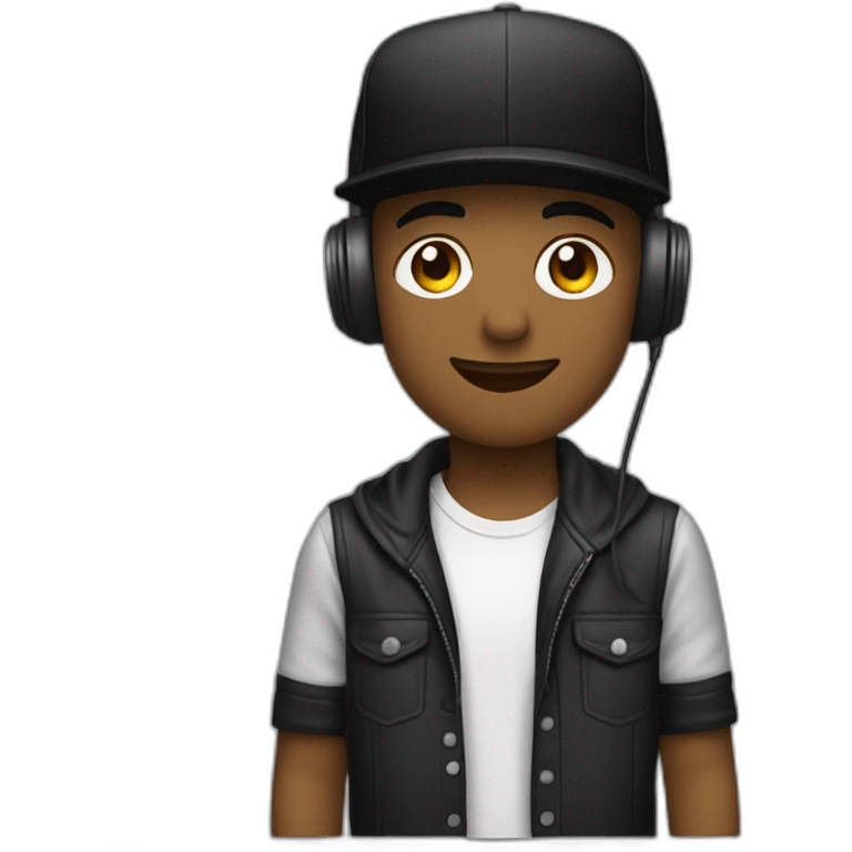 Dj with balck cap emoji