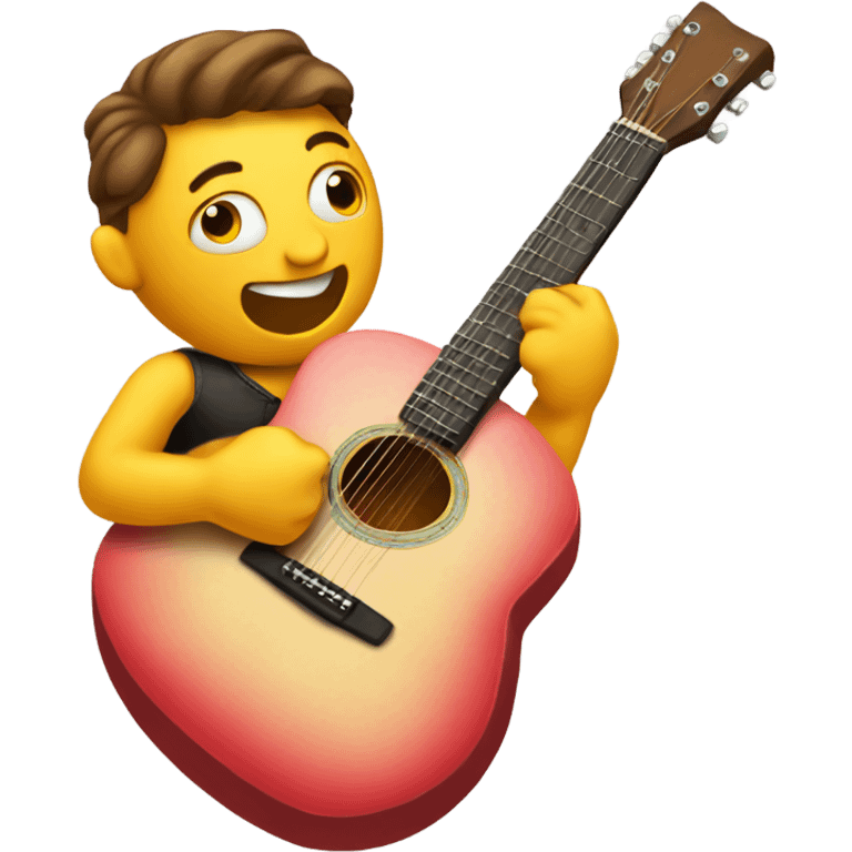 A heart playing the guitar. emoji