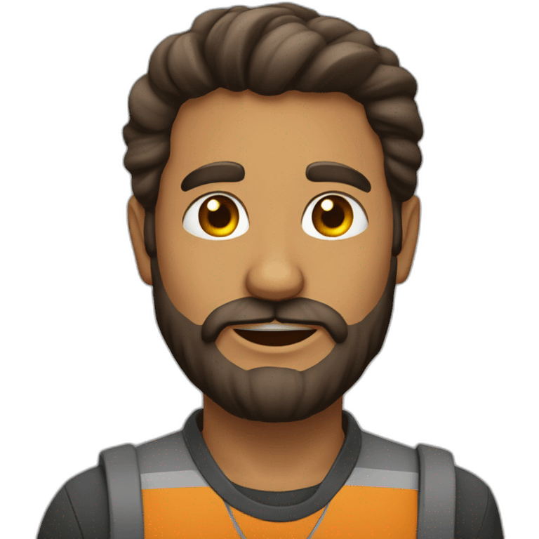 Hombre calvo con barba emoji