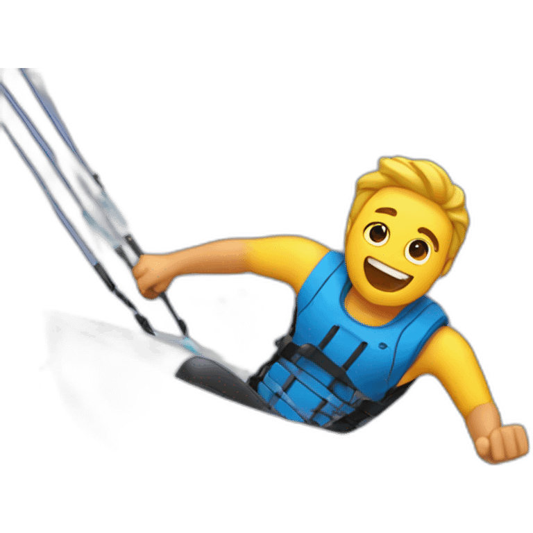 A guys doing kiteboarding in is bathtub  emoji