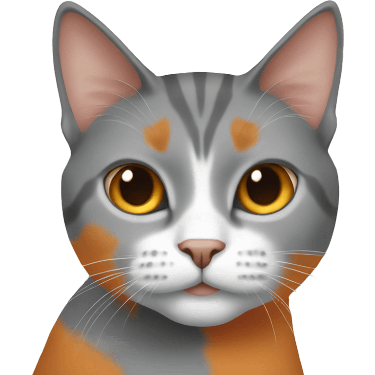 bicolor, gray and orange cat 3 cats emoji