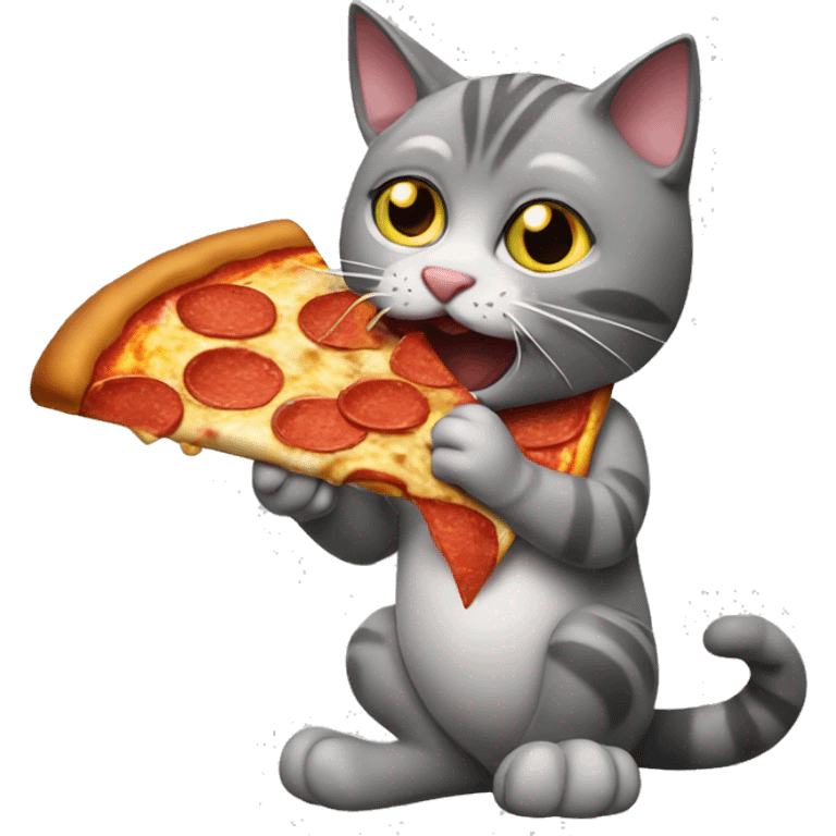 The cat eating pizza emoji