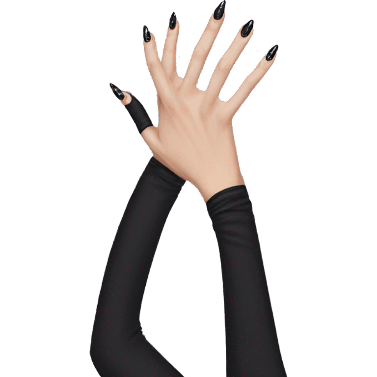 Hand with black witchy nails emoji