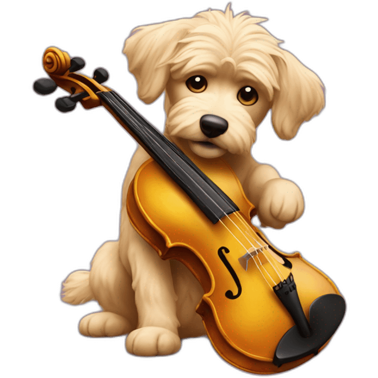 CANICHE TOCANDO EL VIOLÍN emoji