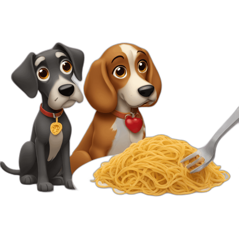 Lady and The tramp spaghetti scene emoji