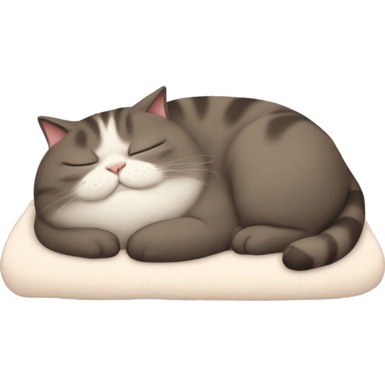 Fat cat sleeping emoji