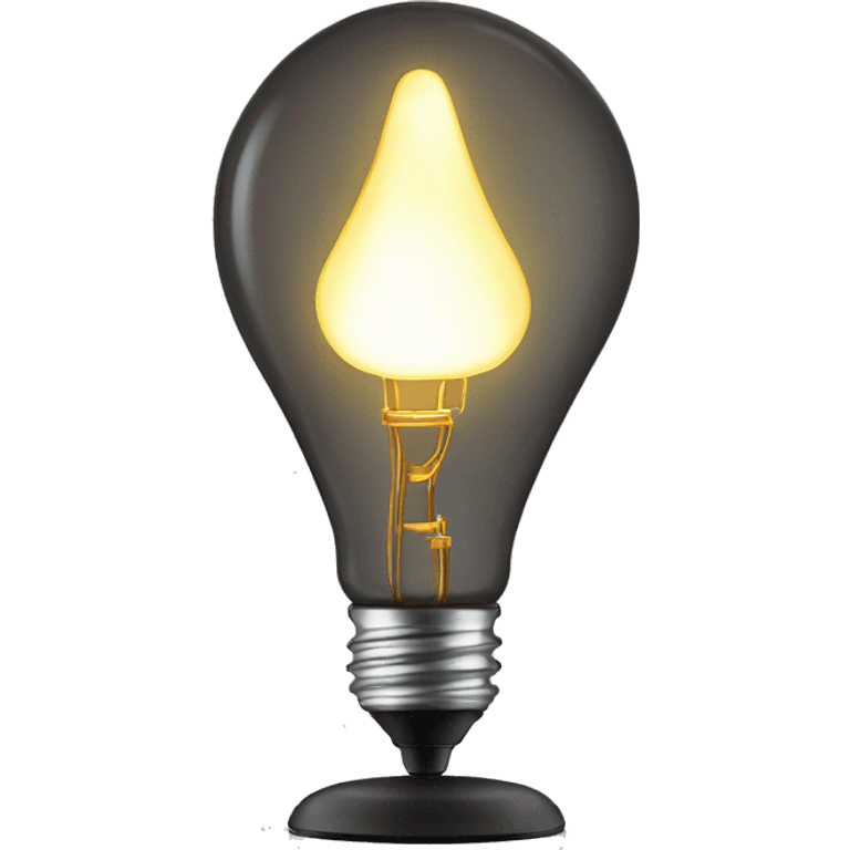 exposed incandescent bulb on a tall portable light stand emoji