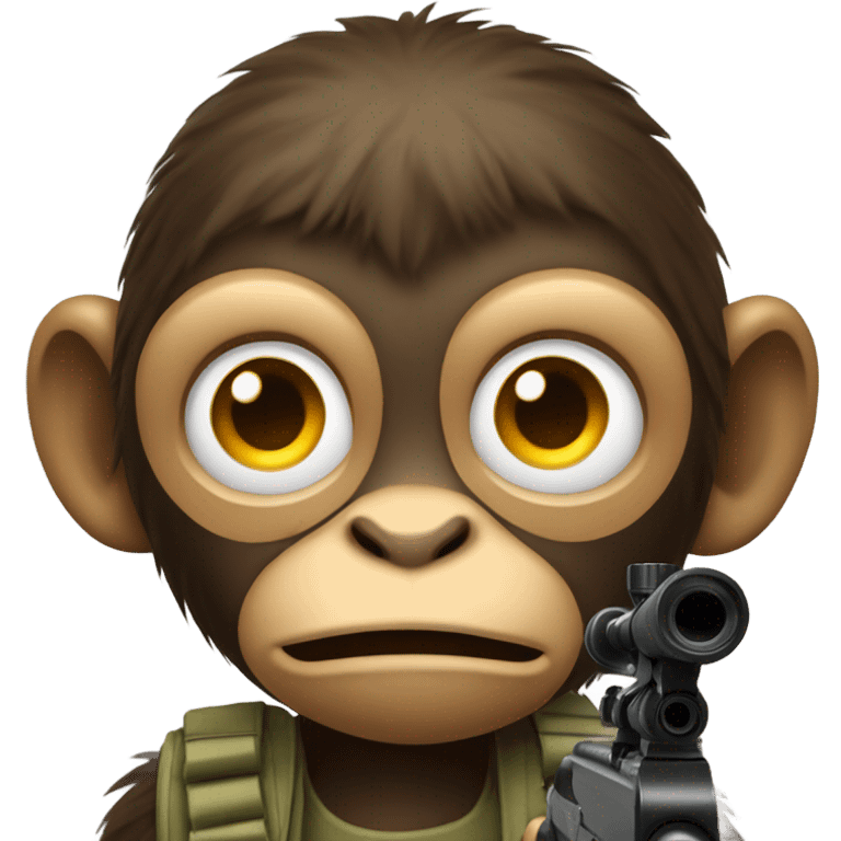 Monkey with sniper  emoji