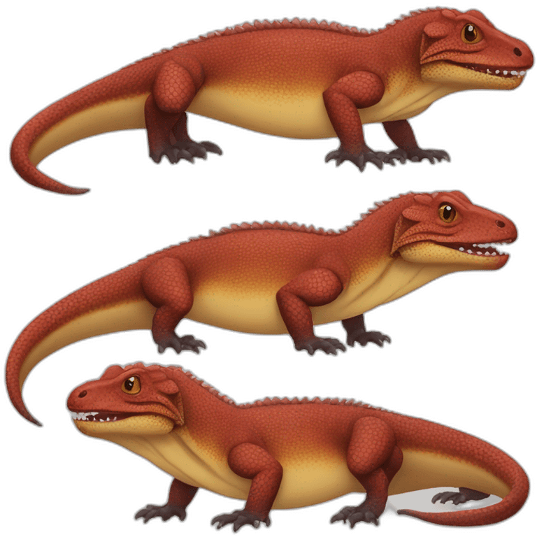 Red cute Komodo dragon emoji