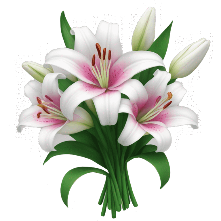 White lilly bouquet made pink emoji