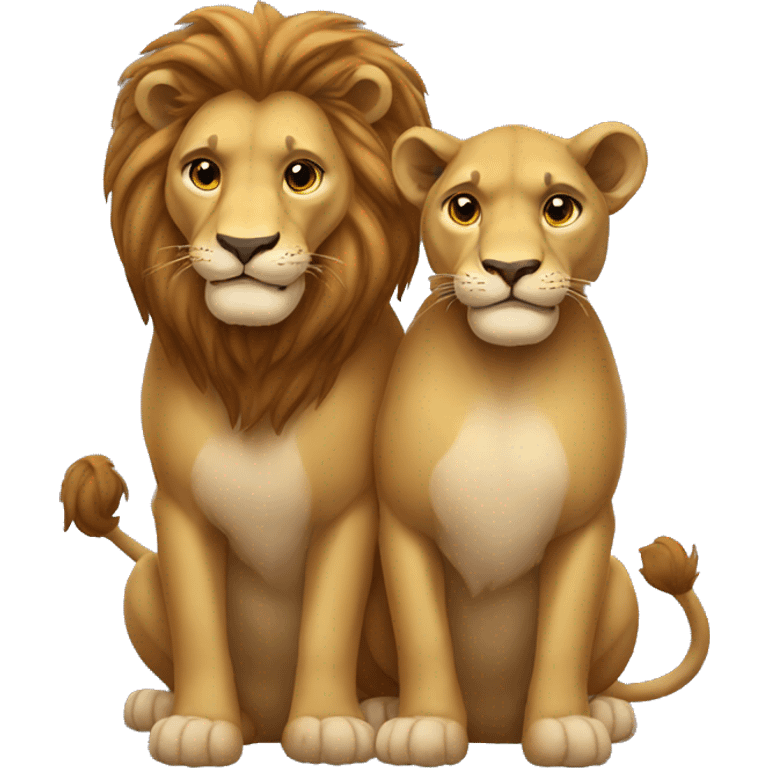 two lions friendship emoji emoji