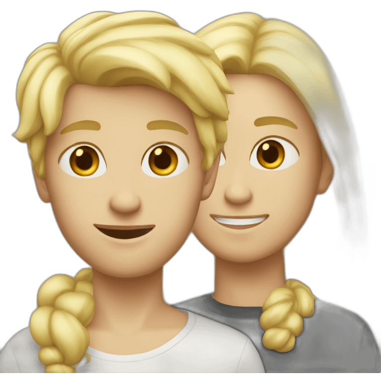 blonde girl and guy emoji