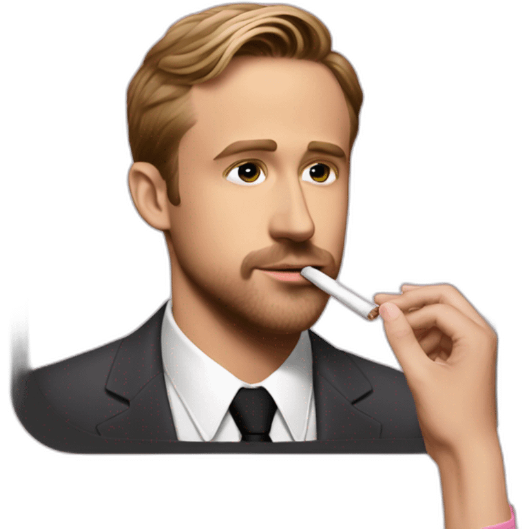 Ryan gosling in pink smoking  emoji