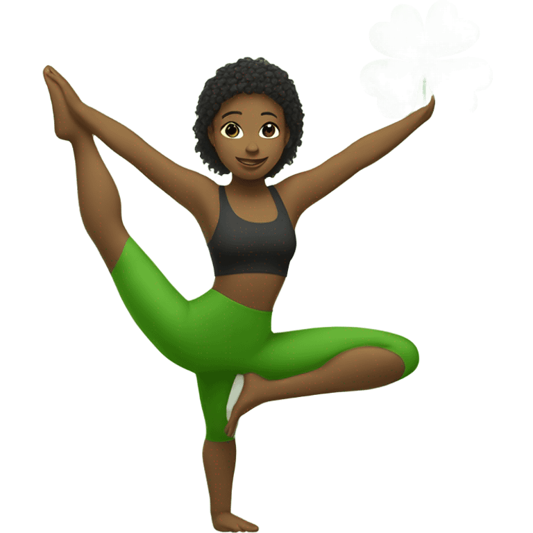 Lucky Shamrock doing yoga emoji