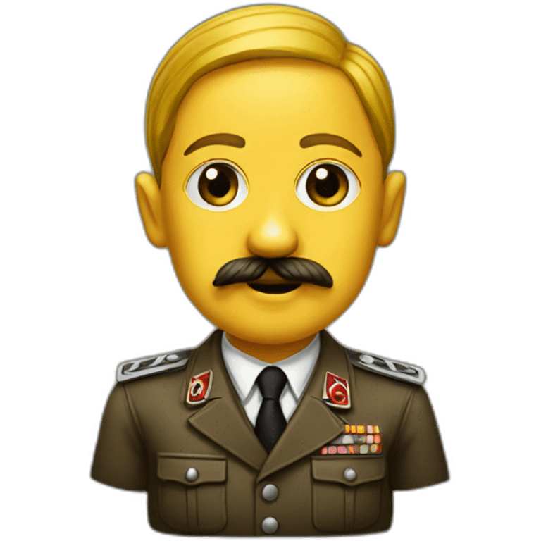 Hitler, realistic, small mustard emoji