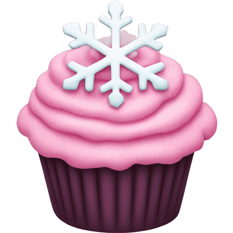 Pink snowflake cupcake emoji