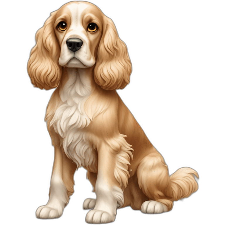 Dog-golden-english-cocker-spaniel-full-body-standing emoji