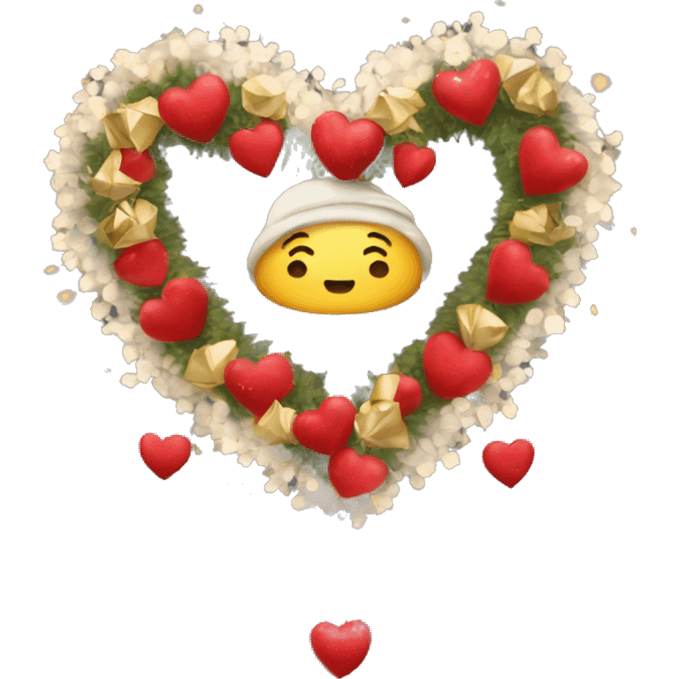 New Year's heart with garlands emoji