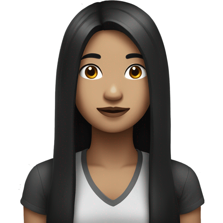 giril with white skin & black long hair & indonesian face emoji