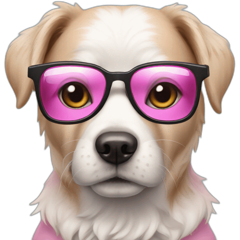 dog in pink glasses  emoji