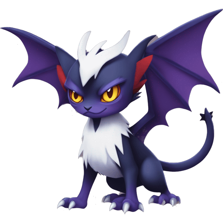 Edgy Cool Kawaii Litten-Noivern-Noibat-Absol-Pokémon Full Body emoji