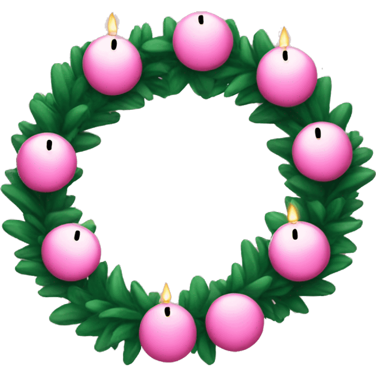 christmas pink garland with candle  emoji