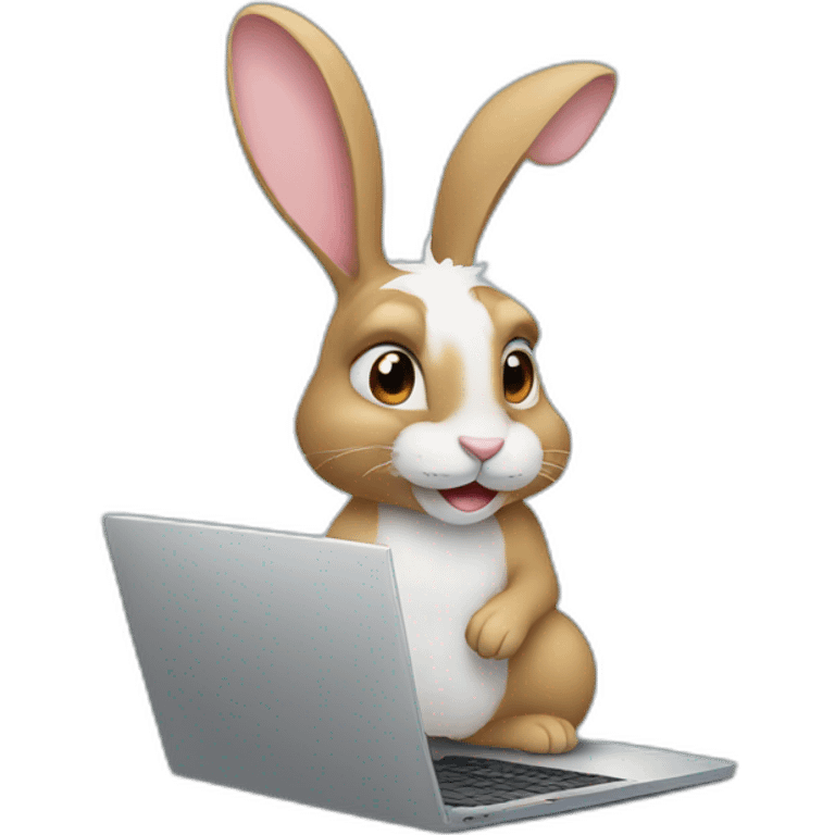 rabbit on the computer emoji