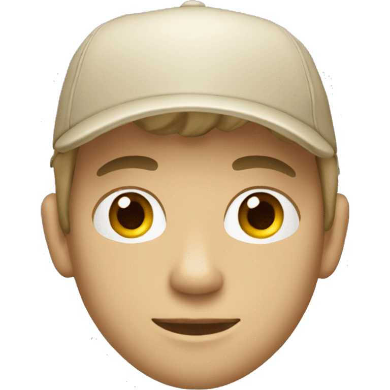 "Young man, white, with a beige cap." emoji