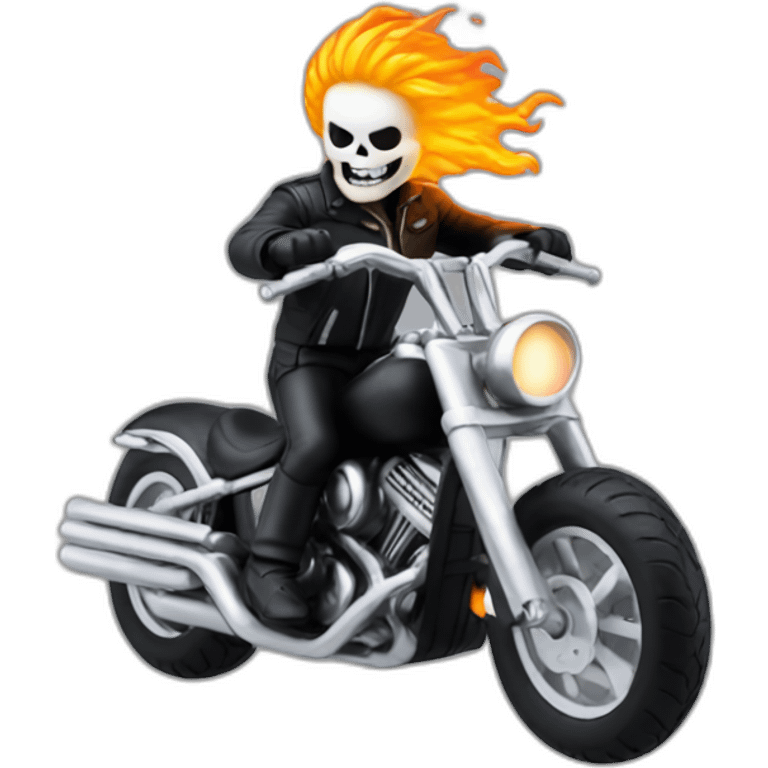 ghostrider riding front view emoji