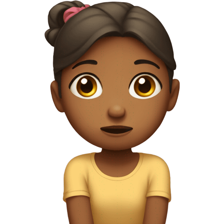 a little girl with a sore foot holds her foot emoji