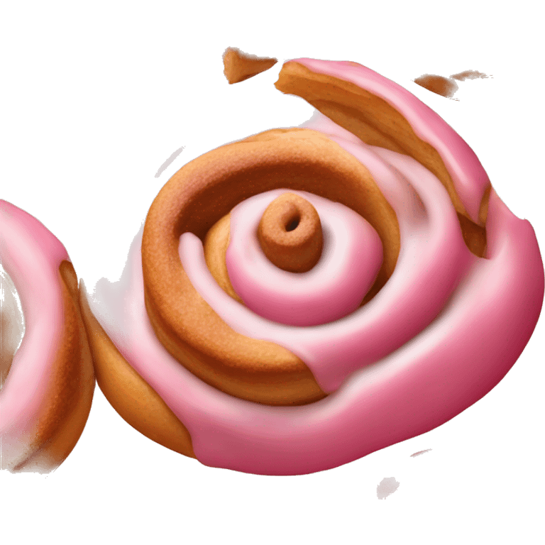 Cinnamon roll with pink glaze emoji