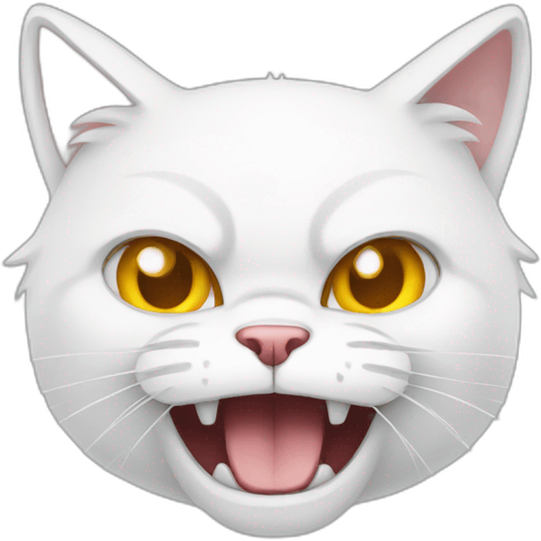 Angry white cat 2d animated emoji