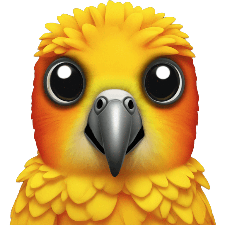 Sun conure with halo emoji