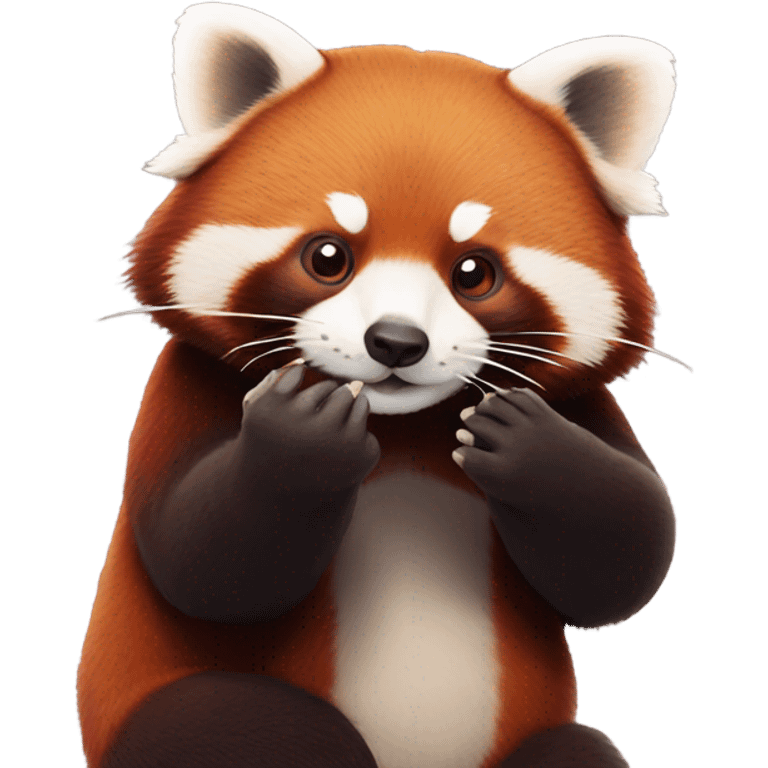 Red panda blowing a kiss emoji