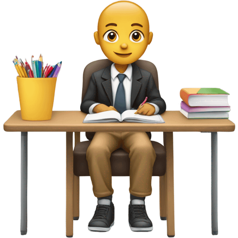 kid in chair in class emoji